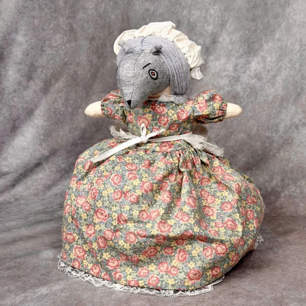 Vintage Topsy Turvy Reversible Doll Red Riding Hood Grandmother Wolf Handmade